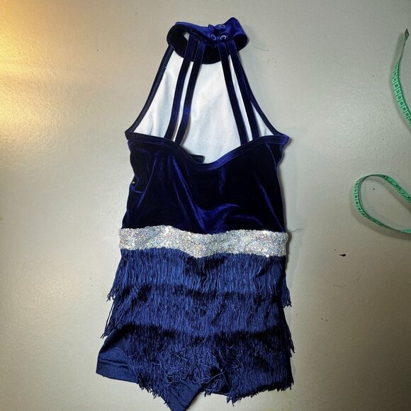 Twist My Hips WEISSMAN Crystal Plush Fringe Skirt Dance Dress - Picture 8 of 12